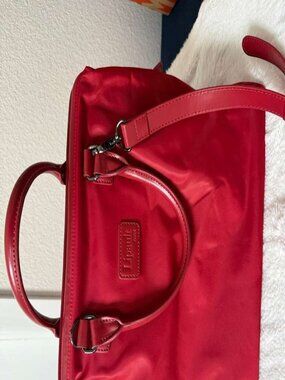 Lipault Paris Plume Avenue Doctor Bag - Ruby Red Nylon Satchel - Small/Medium